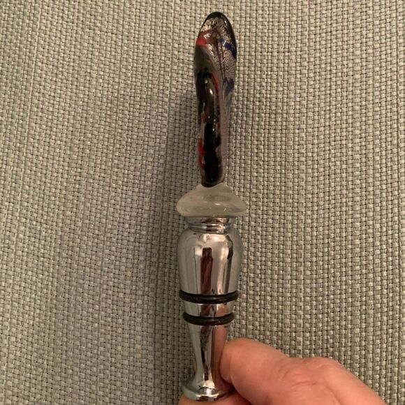 Murano Glass Wine Stopper Va Bene 5" Tall - Picture 3 of 10